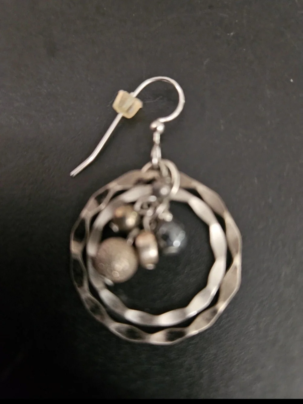 Two-tone orbital drop earrings